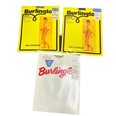 Vintage Burlington Sheer Pantyhose Lot Discontinued Small 100perc Nylon Taupe Black